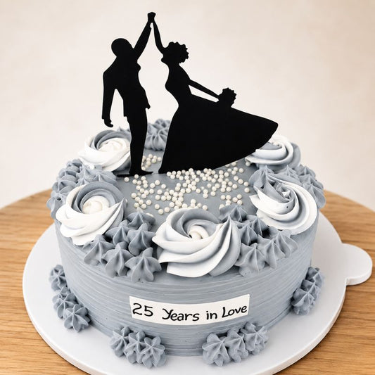 25 Years In Love Anniversary Cake