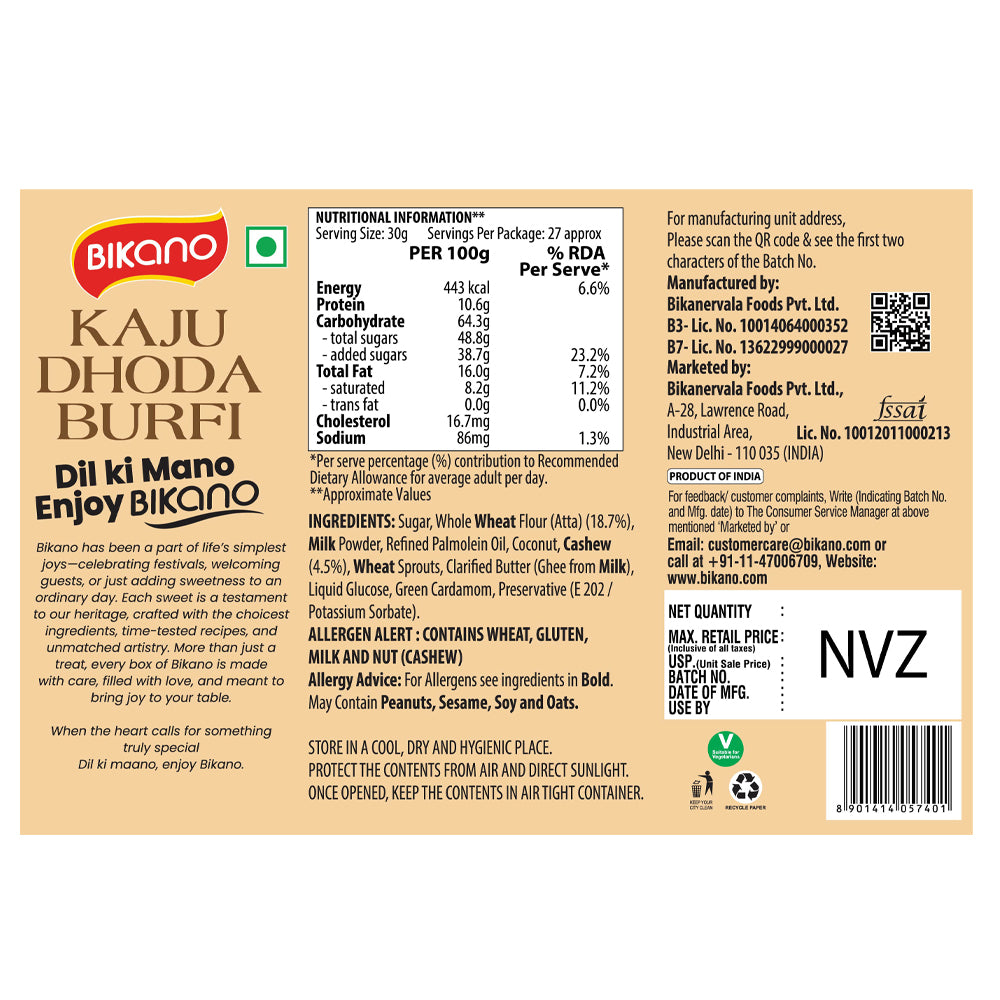 Kaju Dhoda Spl 800g - 0