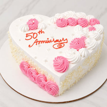50th Anniversary Heart Cake