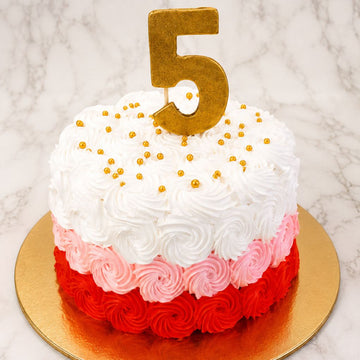 5th Birthday Ombre Rosette Cake