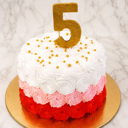 5th Birthday Ombre Rosette Cake