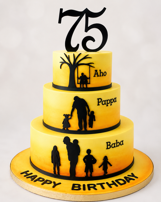 75th Birthday Family Theme Cake