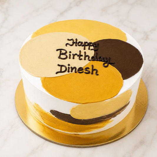 Abstract Buttercream Birthday Cake