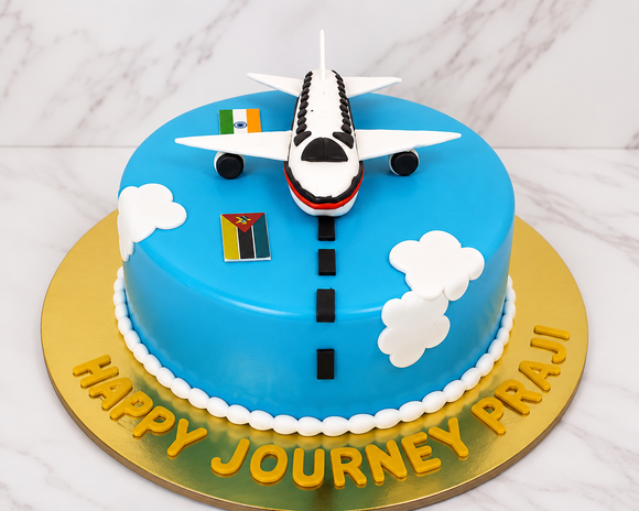Airplane Journey Theme Cake