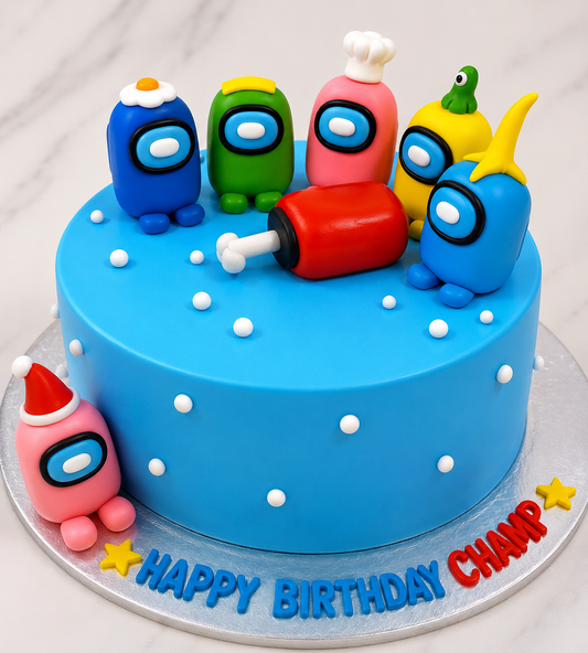 Among Us Theme Birthday Cake
