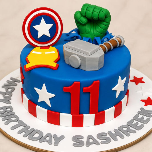 Avengers Superhero Theme Cake