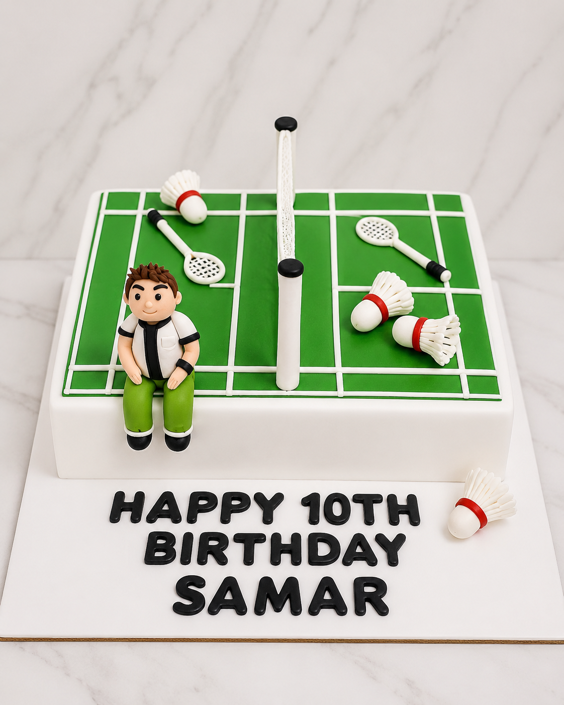 Badminton Court Theme Birthday Cake