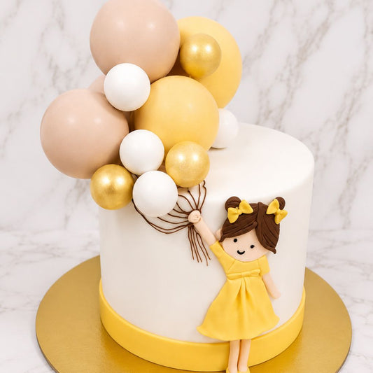 Balloon Girl Theme Cake