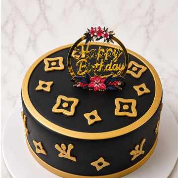 Black Gold Luxury Birthday Cake