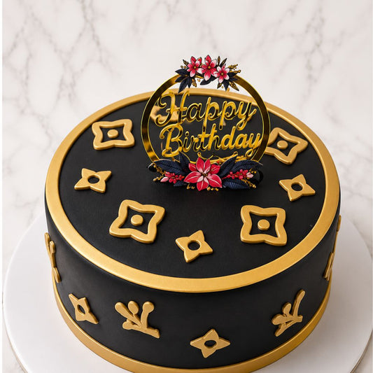 Black Gold Luxury Birthday Cake