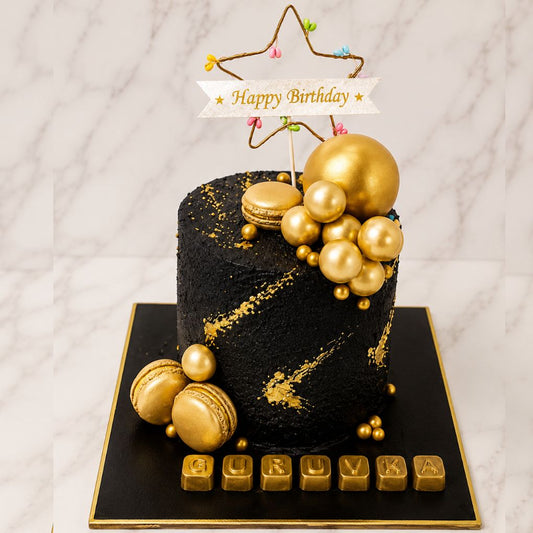 Black Gold Luxury Birthday Cake