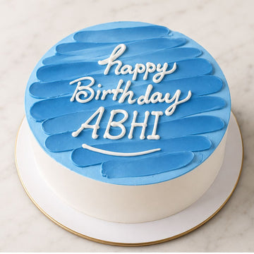 Blue Minimal Birthday Cake