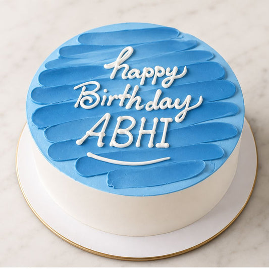 Blue Minimal Birthday Cake