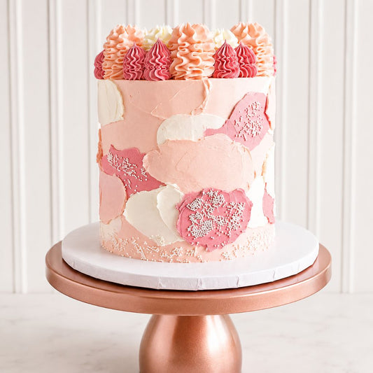 Blush Pink Abstract Palette Cake