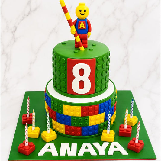 Building Blocks Theme Birthday Cake