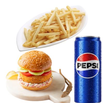 Burger French Fries With Pepsi