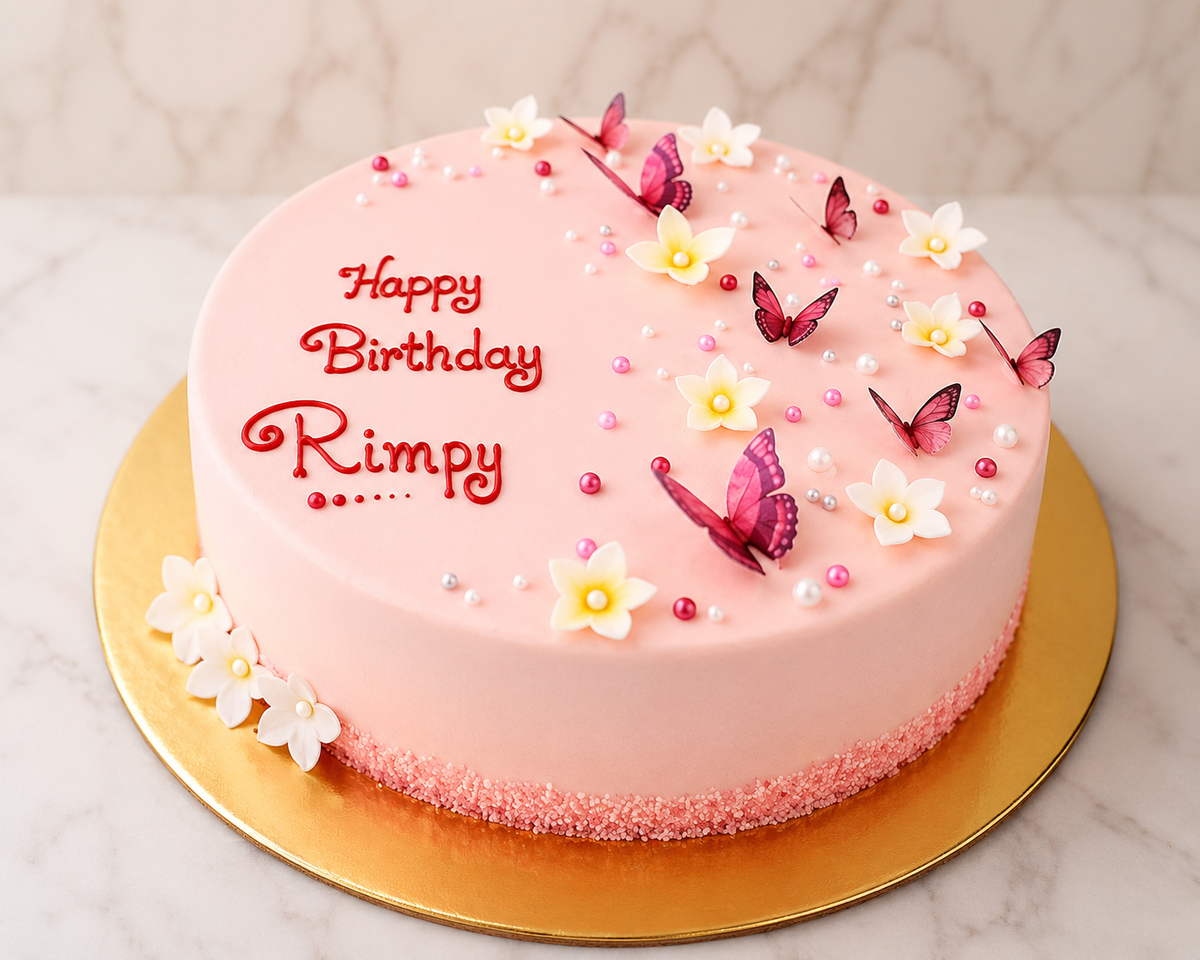 Butterfly Blossom Birthday Cake