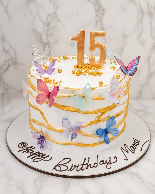 Butterfly Elegance Birthday Cake