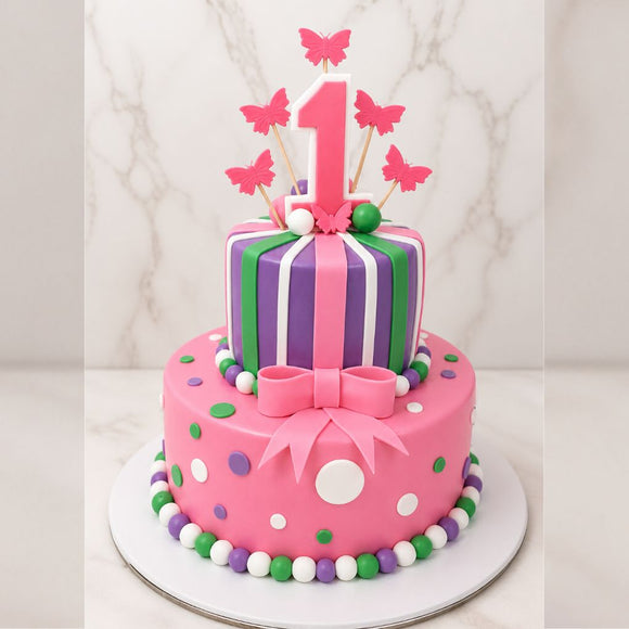 Butterfly First Birthday Gift Cake