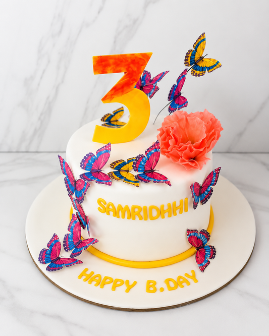 Butterfly Number Theme Cake