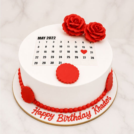 Calendar Rose Birthday Cake