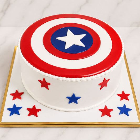 Captain America Shield Theme Cake