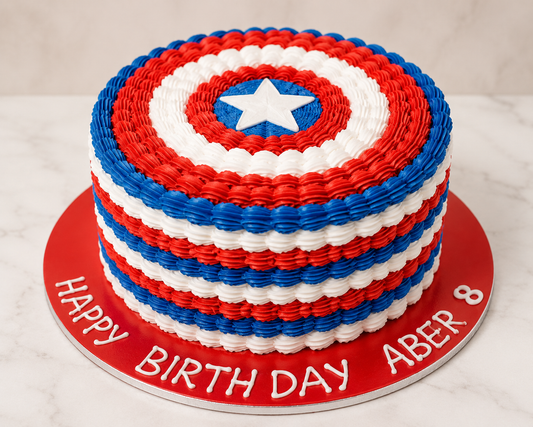 Captain America Shield Theme Cake