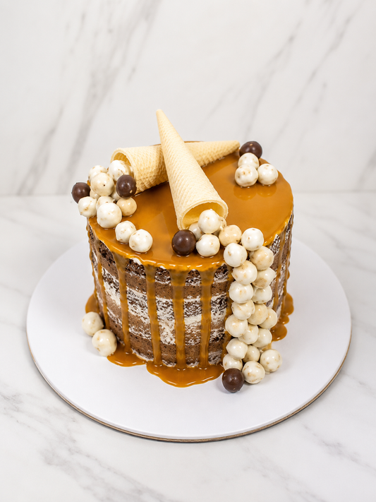 Caramel Crunch Naked Drip Cake