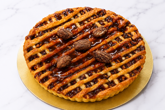Caramel Nut Lattice Tart