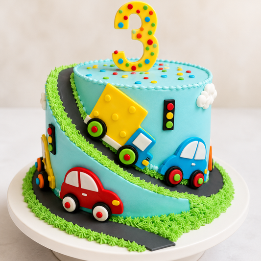 Cars Theme Cake