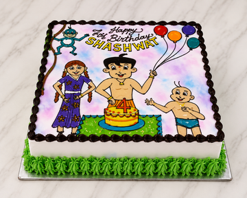 Cartoon Birthday Theme Cake