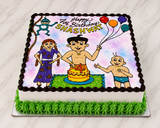 Cartoon Birthday Theme Cake
