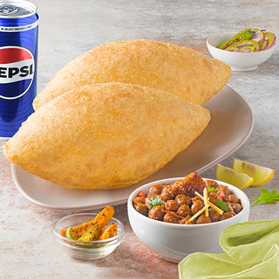 Chole Bhature With Pepsi Can