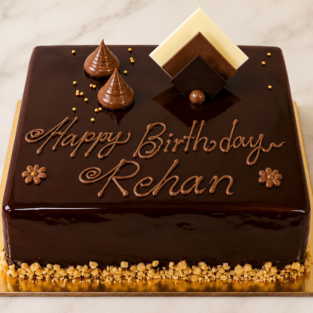 Choco Mirror Delight Birthday Cake