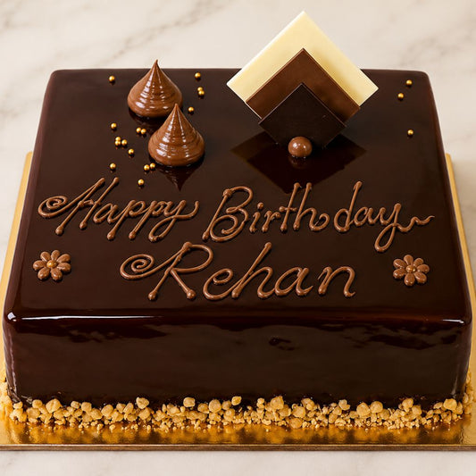 Choco Mirror Delight Birthday Cake