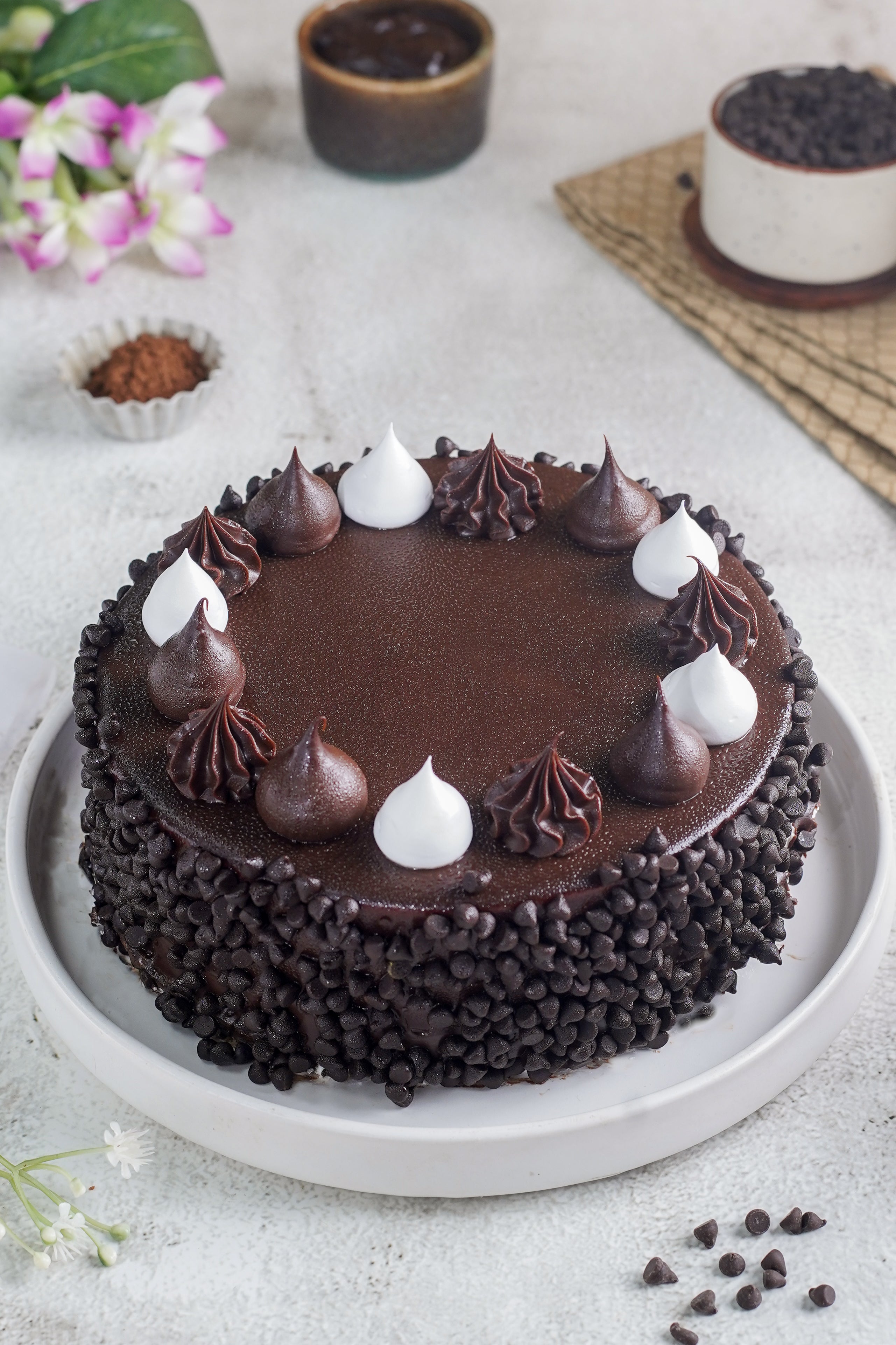 Dry Chocolate chocochip Cake