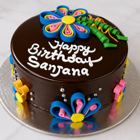 Chocolate Flower Birthday Cake