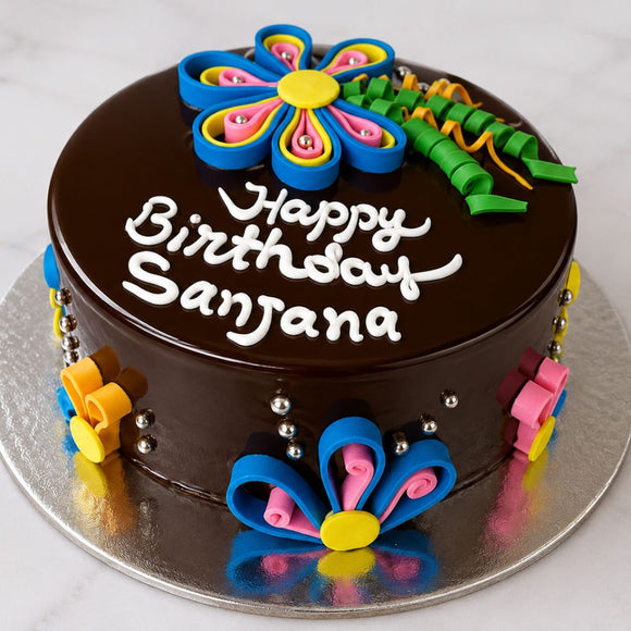 Chocolate Flower Birthday Cake
