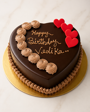 Chocolate Heart Birthday Cake