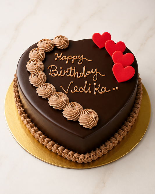 Chocolate Heart Birthday Cake