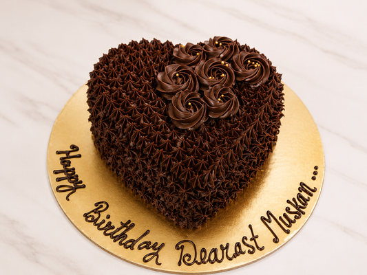 Chocolate Heart Rosette Cake
