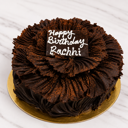 Chocolate Ruffle Truffle Cake