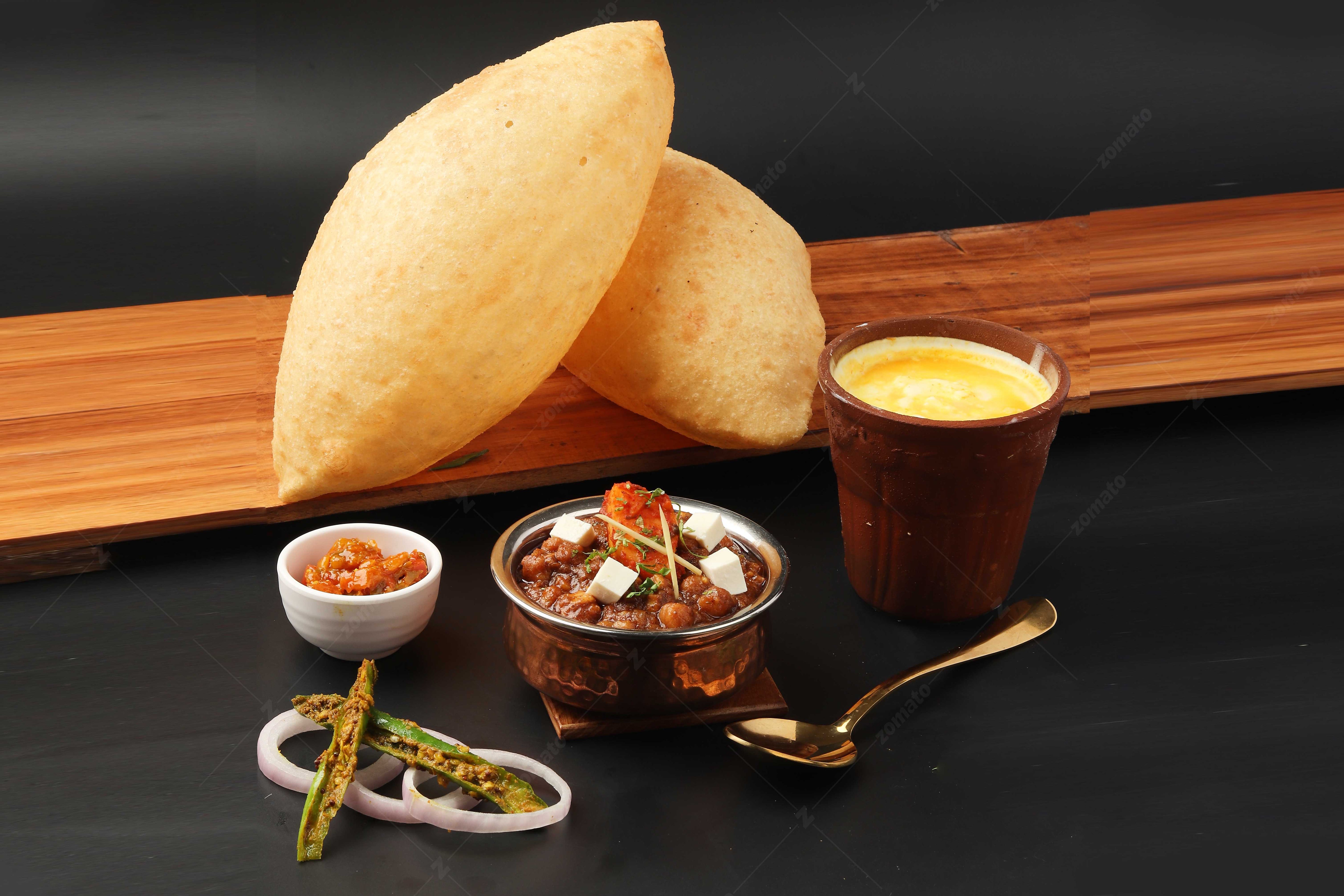 Chole Bhature with Lassi