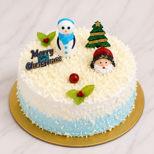 Christmas Snow Theme Fresh Cream Cake