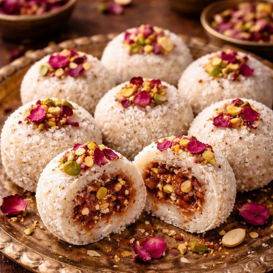 Coconut Gulkand Laddu