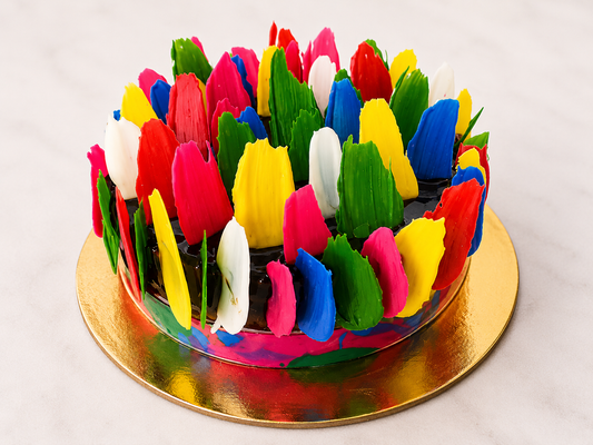 Color Burst Designer Brush Stroke Cake