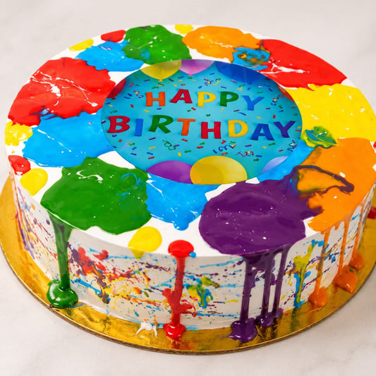 Color Splash Birthday Cake