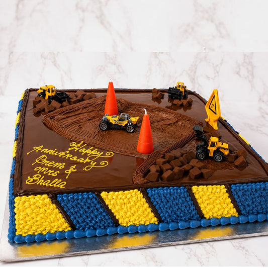 Construction Theme Anniversary Cake