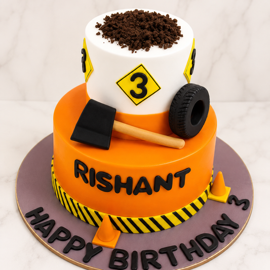 Construction Theme Birthday Cake