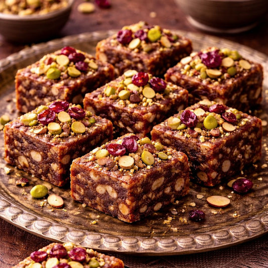 Cranberry Dry Fruit Burfi No Added Sugar